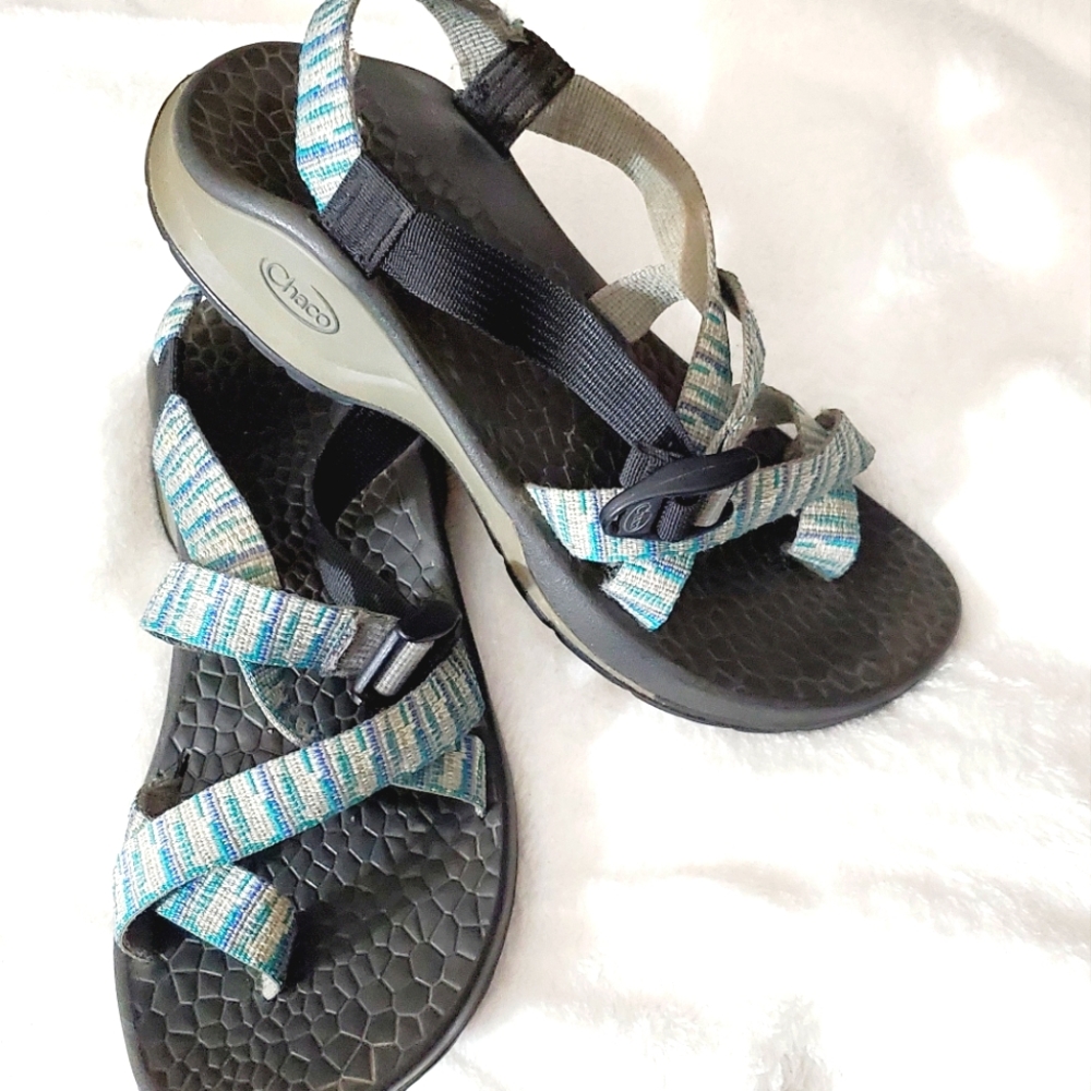 Chaco green, purple, gray shoes sz 9